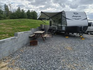 RV 5 retaining wall Fancy Gap Cabins and Campground