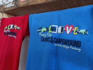 LOVE tee at Fancy Gap Cabins and Campground