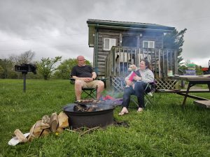 Couple at camping cabin Fancy Gap Cabins and Campground