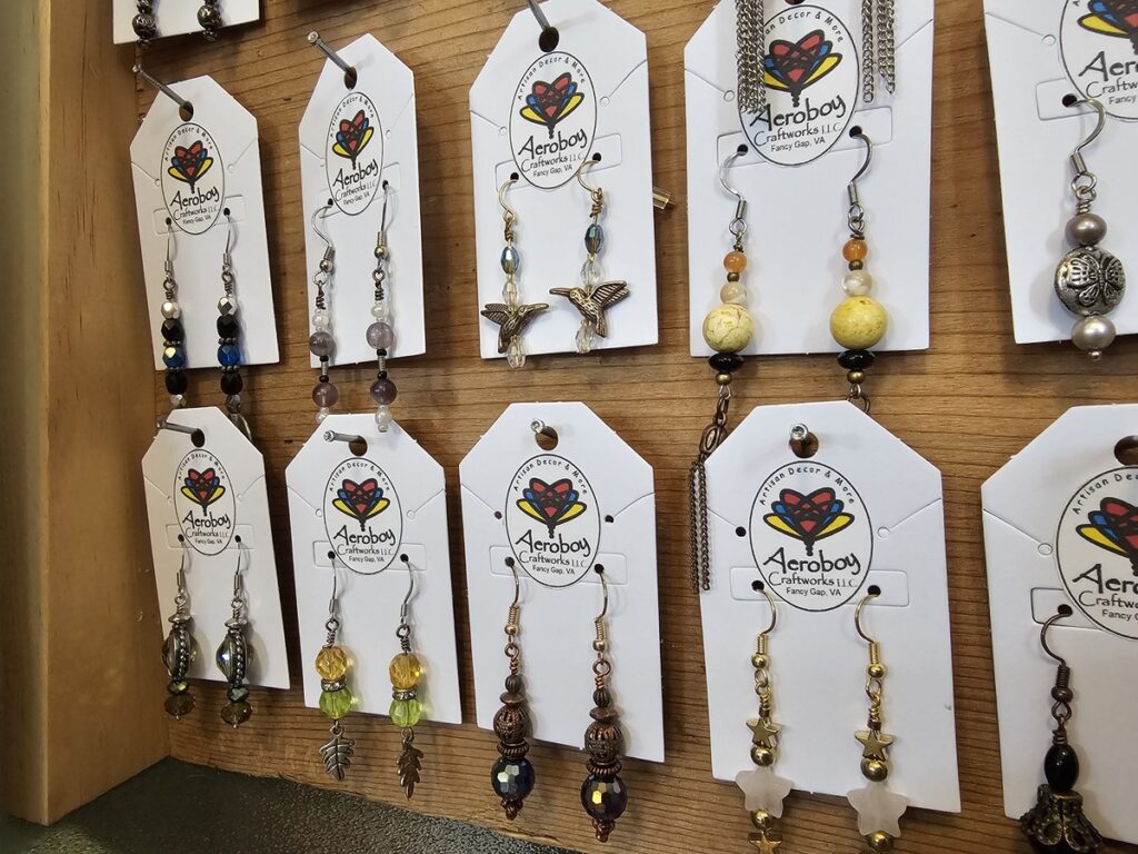 Earrings for sale at Fancy Gap Cabins and Campground